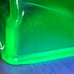 Vtg Uranium Glass Clark's Teaberry Gum Counter Store Display Green Change Tray