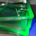 Vtg Uranium Glass Clark's Teaberry Gum Counter Store Display Green Change Tray
