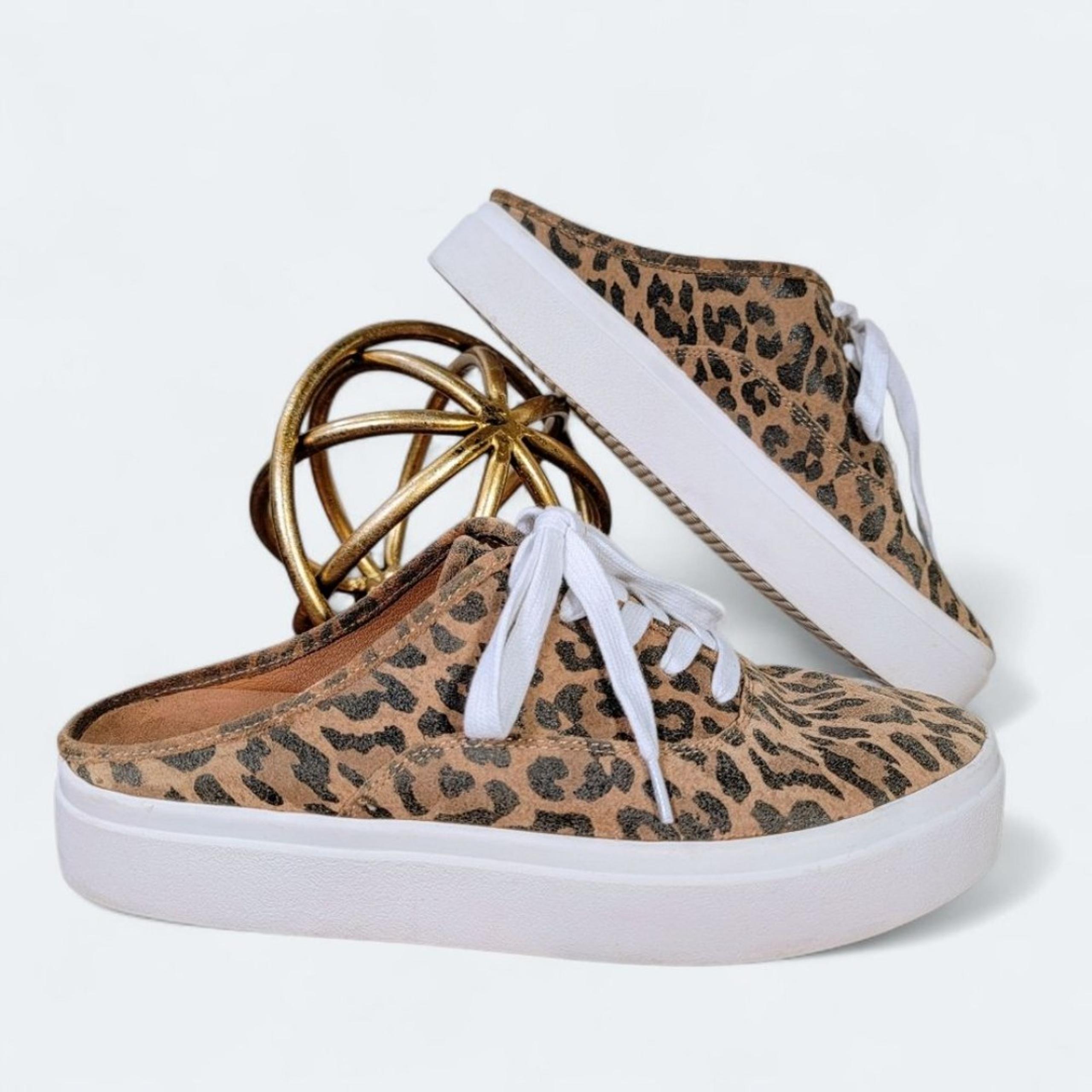 Lucky Brand Talani Leopard Print Sneakers Women's Size 8 Slip-On Mules