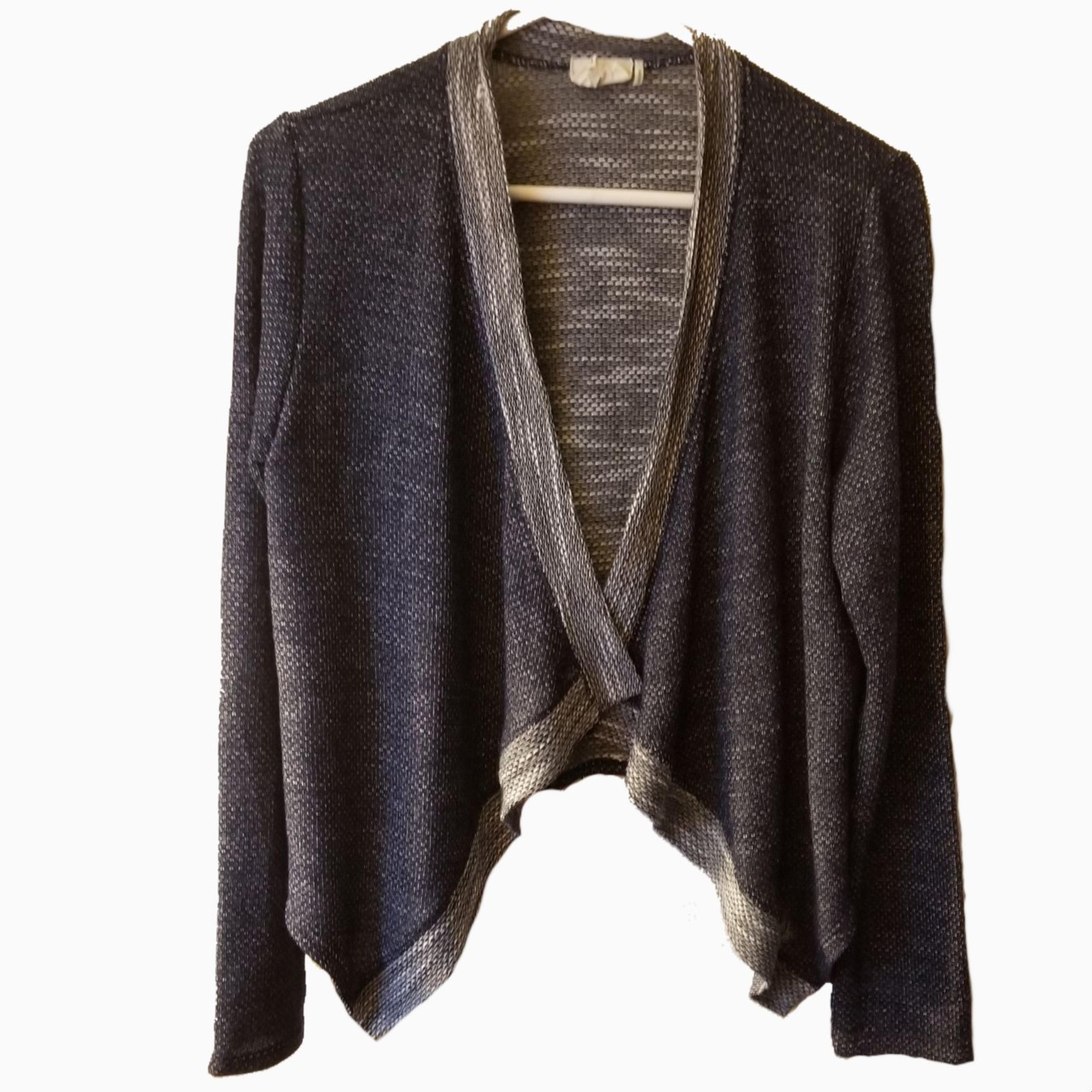 ^One Clothing Navy white lightweight knit Open Cardigan shrug Small