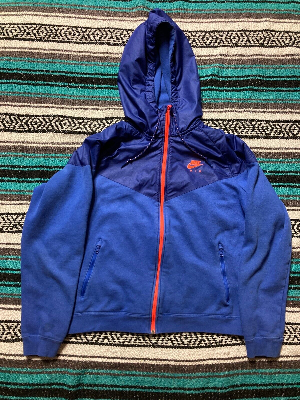 Nike Air Track Jacket Blue Orange VG+ Mens Large