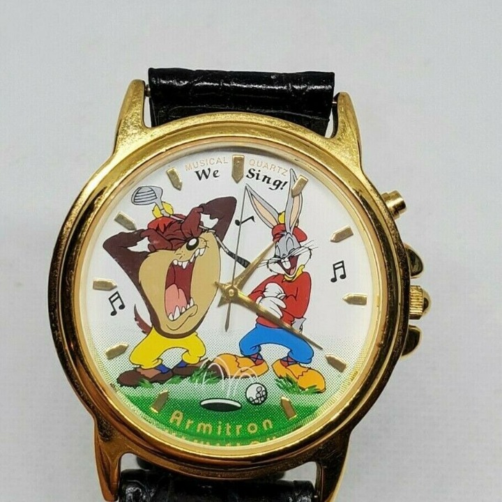 Musical Quartz We Sing Armitron Tasmanian Devil & Bugs Bunny Vintage WB Watch
