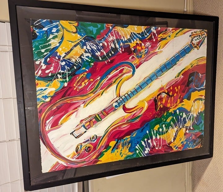 SIGNED & NUMBERED Michael Hall “Rock n Roll” Framed Painting