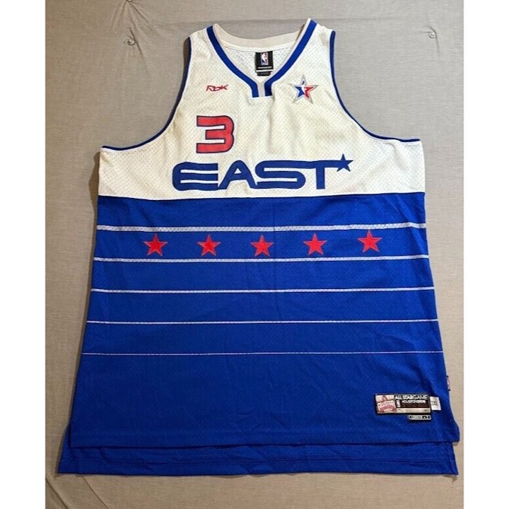 Miami Heat 2006 All Star Game Wade #3 Reebok NBA Jersey Mens 3XL Blue Mesh.