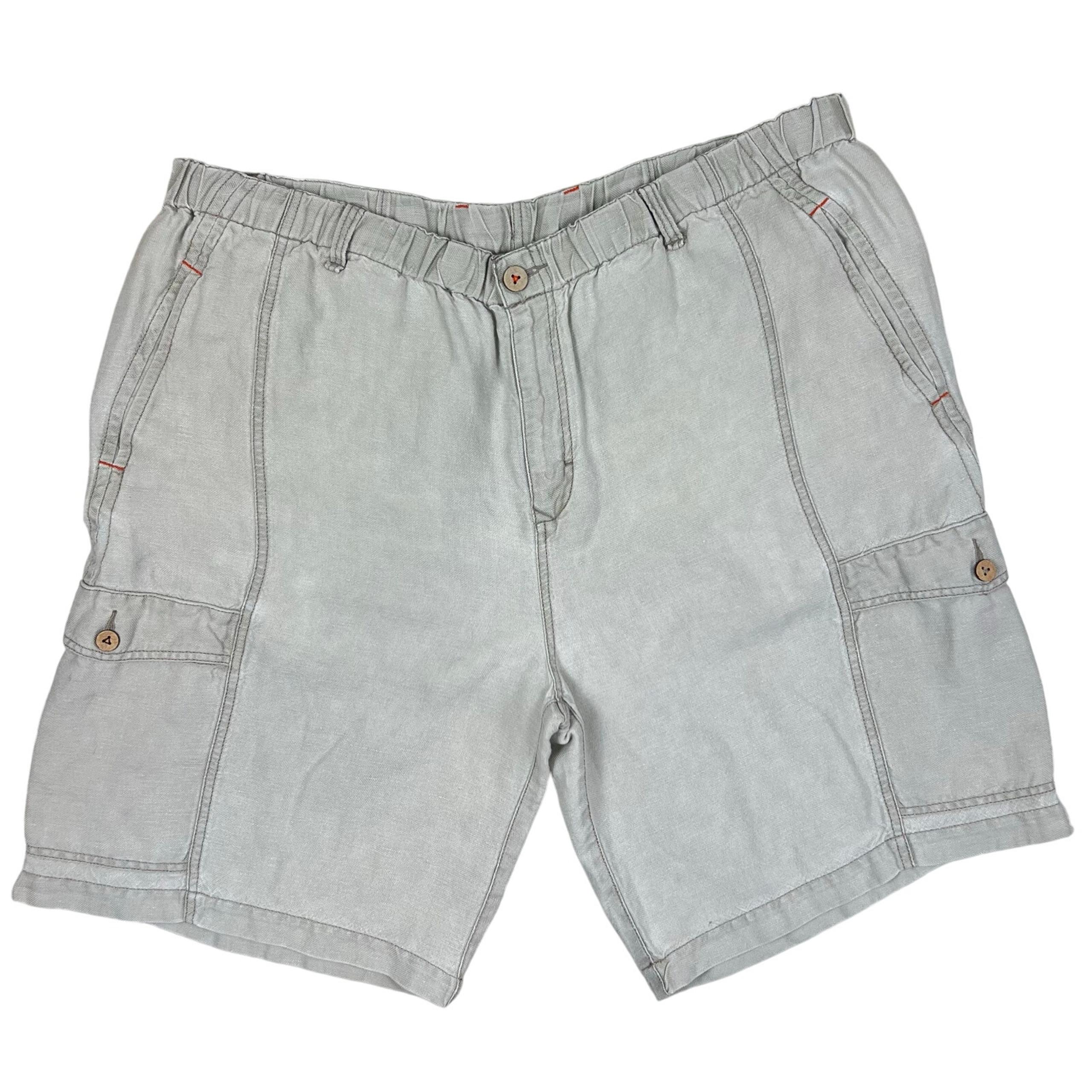 Tommy Bahama Linen shorts men’s XXL cargo elastic waste w/ a drawstring, pockets