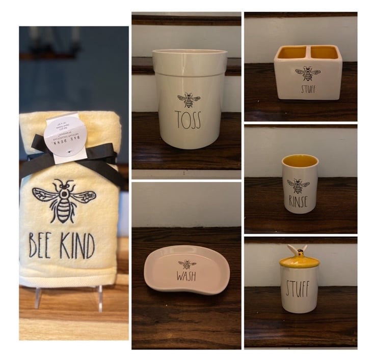 Rae Dunn BEE bathroom x 6 items