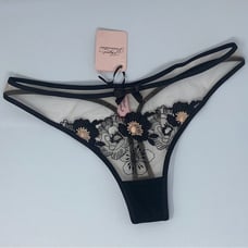 Agent Provocateur Janie Black Peach Thong NWT