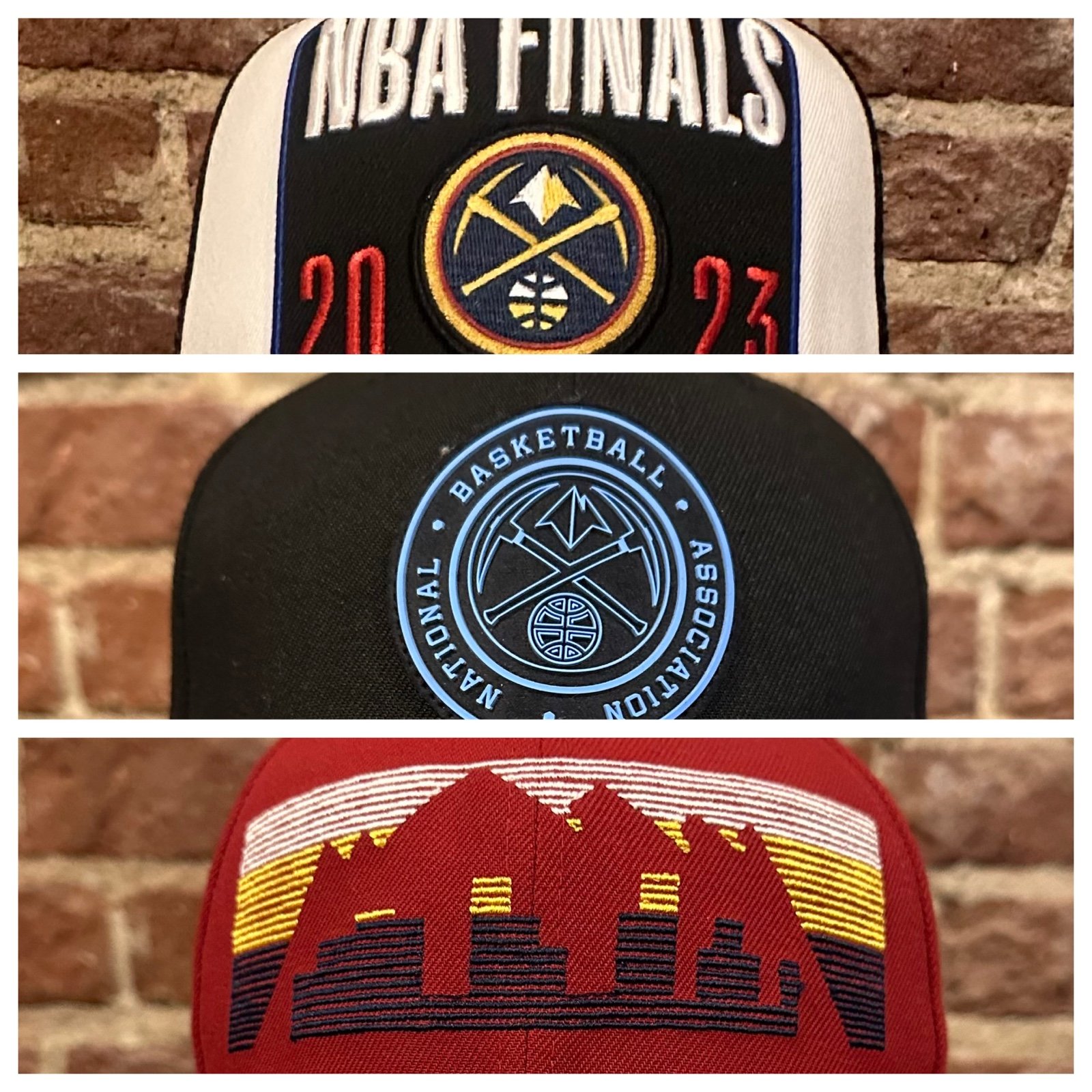 New Era Denver Nuggets Adjustable Hat Lot (3) 2023 NBA Finals/City Skyline