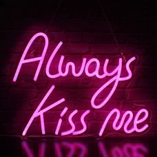 Always Kiss Me Neon Signs for Wall Decor, Hello Rosa LED Neon Light Sign