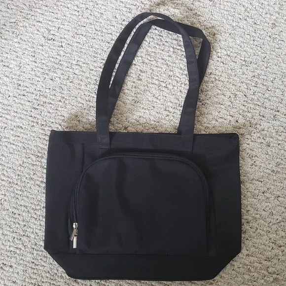 Black shoulder bag with zippers - new without tags