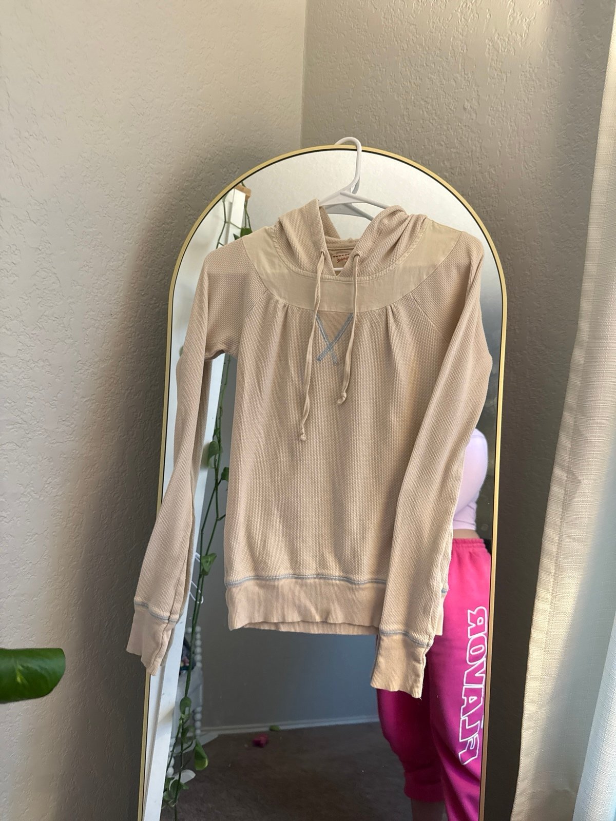 Vintage Free People Waffle Knit Hoodie