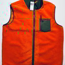 Polo Ralph Lauren Men's 2XL. Hi Pile Fleece Sherpa Orange Hunting Vest Full Zip