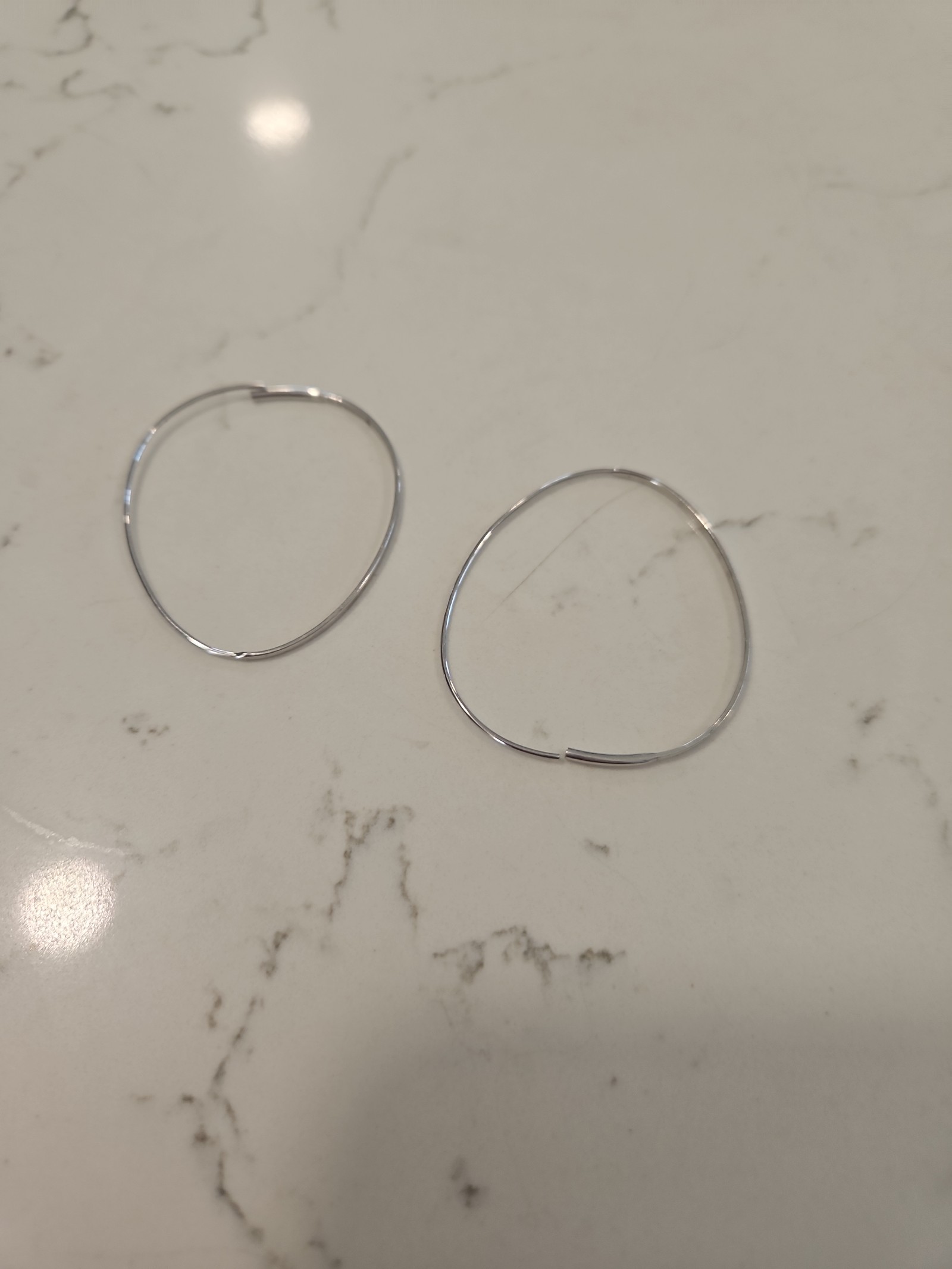 LANA 1 3/4 14 KT white gold earrings/ FREE SHIPPING