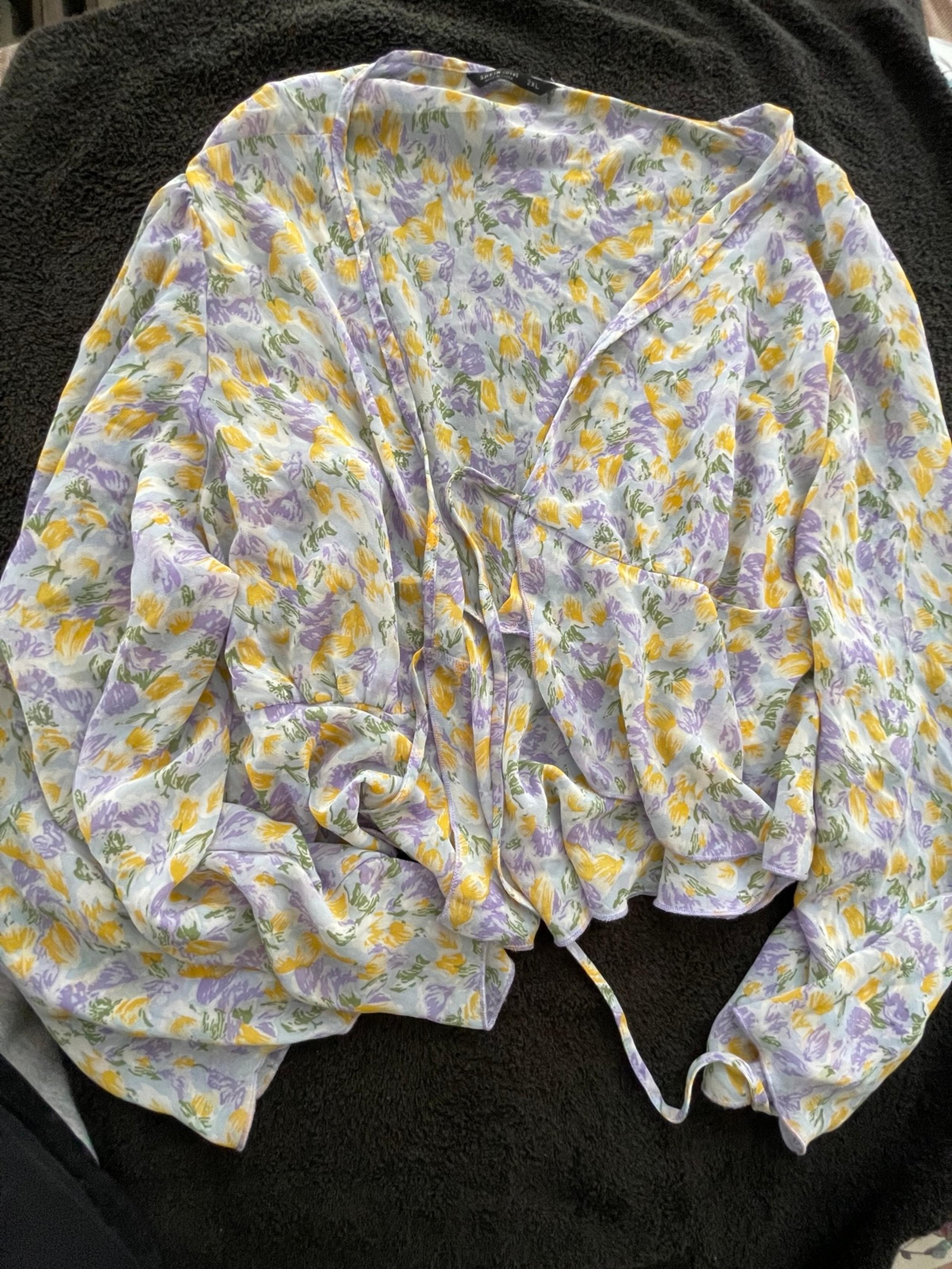SHEIN Flowy top blouse tie 2Xl WOMENS