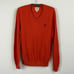 Brooks Brothers Red Fleece 1818 Embroidered Jacquard Pique Knit V Neck Sweater