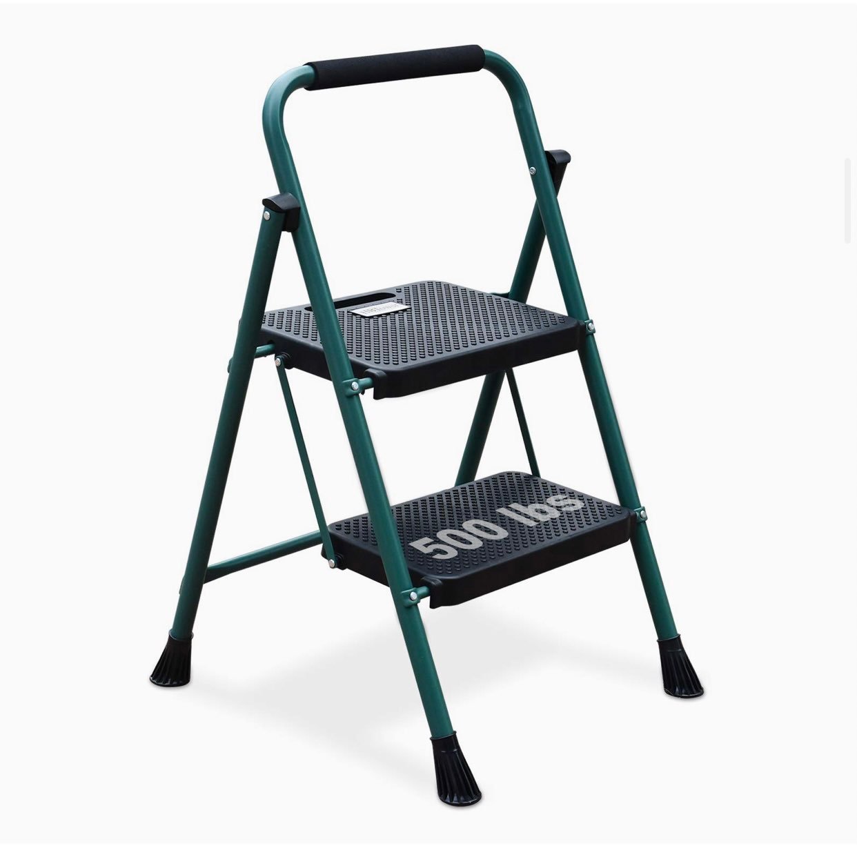HBTower 2 Step Ladder, Green and Black NEW