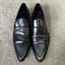 MENS VINTAGE DOLCE & GABBANA SILVER LEATHER FLATS. SIZE 9.5, BUT RUNS LARGE