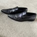 MENS VINTAGE DOLCE & GABBANA SILVER LEATHER FLATS. SIZE 9.5, BUT RUNS LARGE