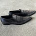 MENS VINTAGE DOLCE & GABBANA SILVER LEATHER FLATS. SIZE 9.5, BUT RUNS LARGE