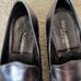MENS VINTAGE DOLCE & GABBANA SILVER LEATHER FLATS. SIZE 9.5, BUT RUNS LARGE