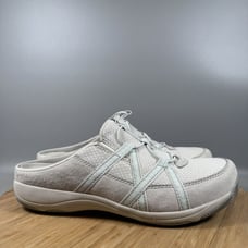 Dansko Hayleigh Suede Light Grey Slip On Mules Clogs Womens EU 39 US 8.5-9