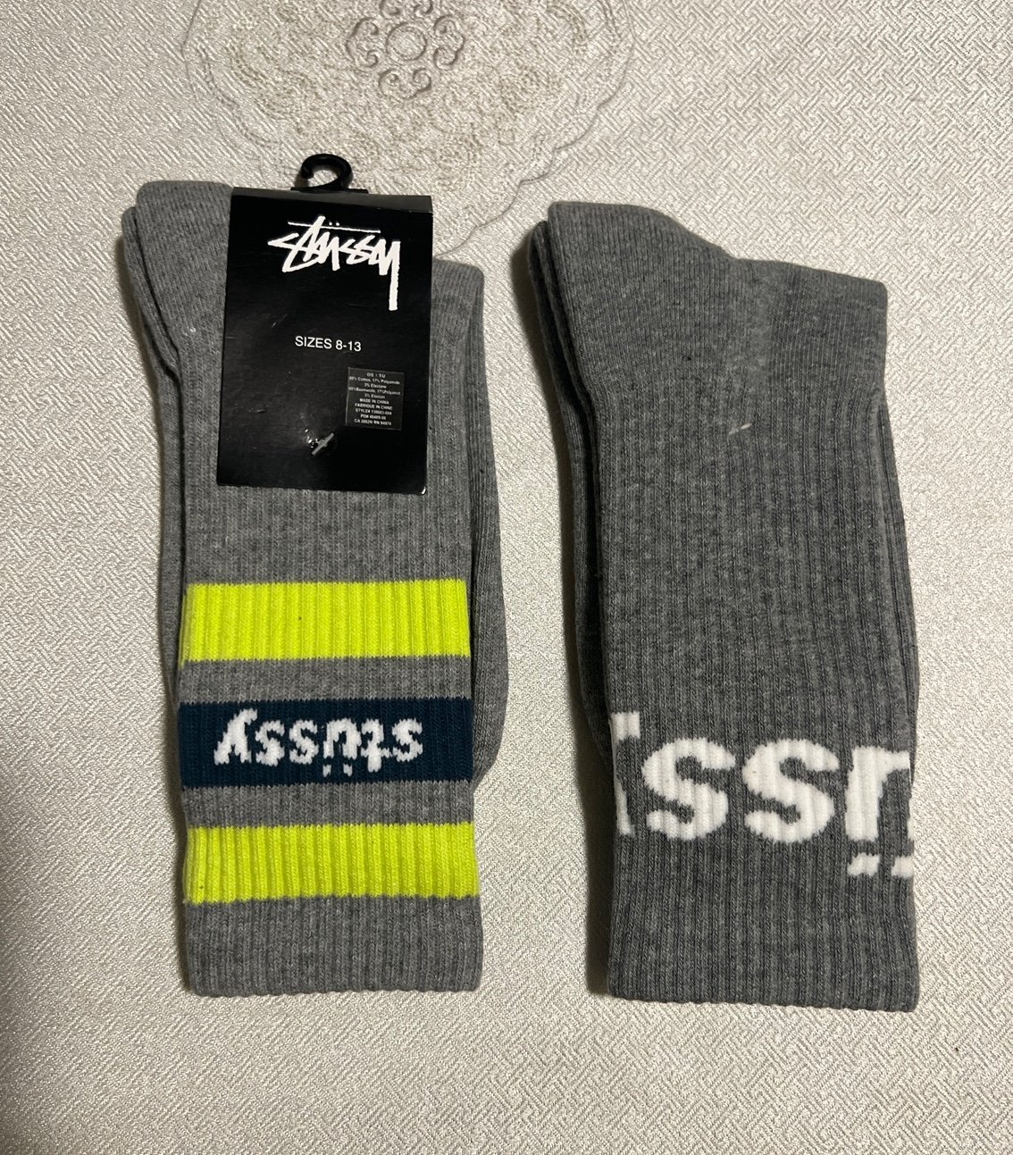 Stussy Men’s Jacquard Logo Socks/2 Pairs bundle