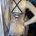 Womens Ladies Victorias Secret Black White Lace Strappy Merry Widow Chemise