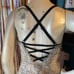 Womens Ladies Victorias Secret Black White Lace Strappy Merry Widow Chemise