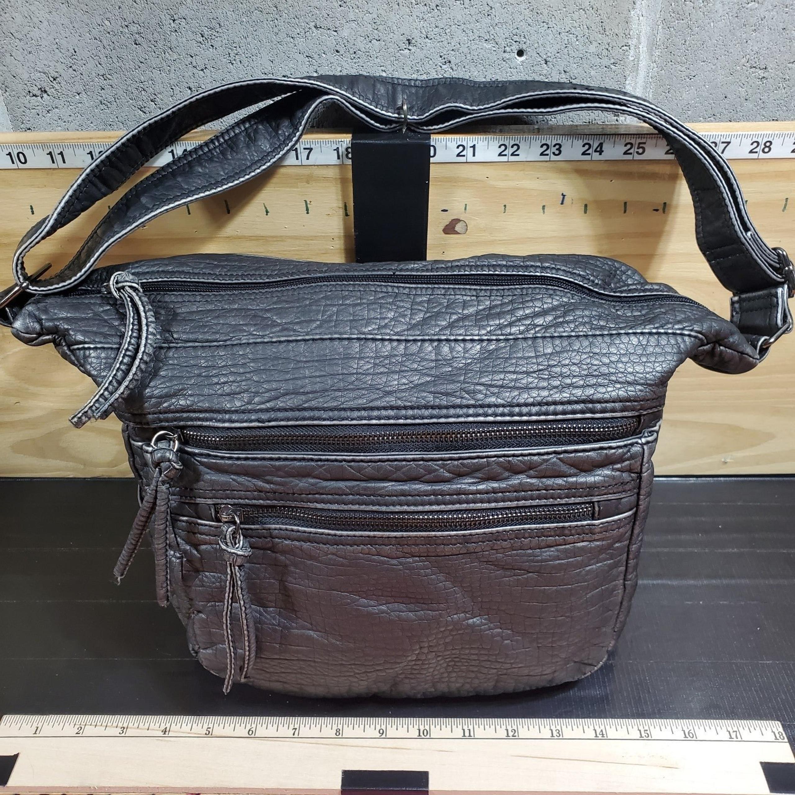 Black Bueno Soft Leather Purse Shoulder Tote Handbag Clutch