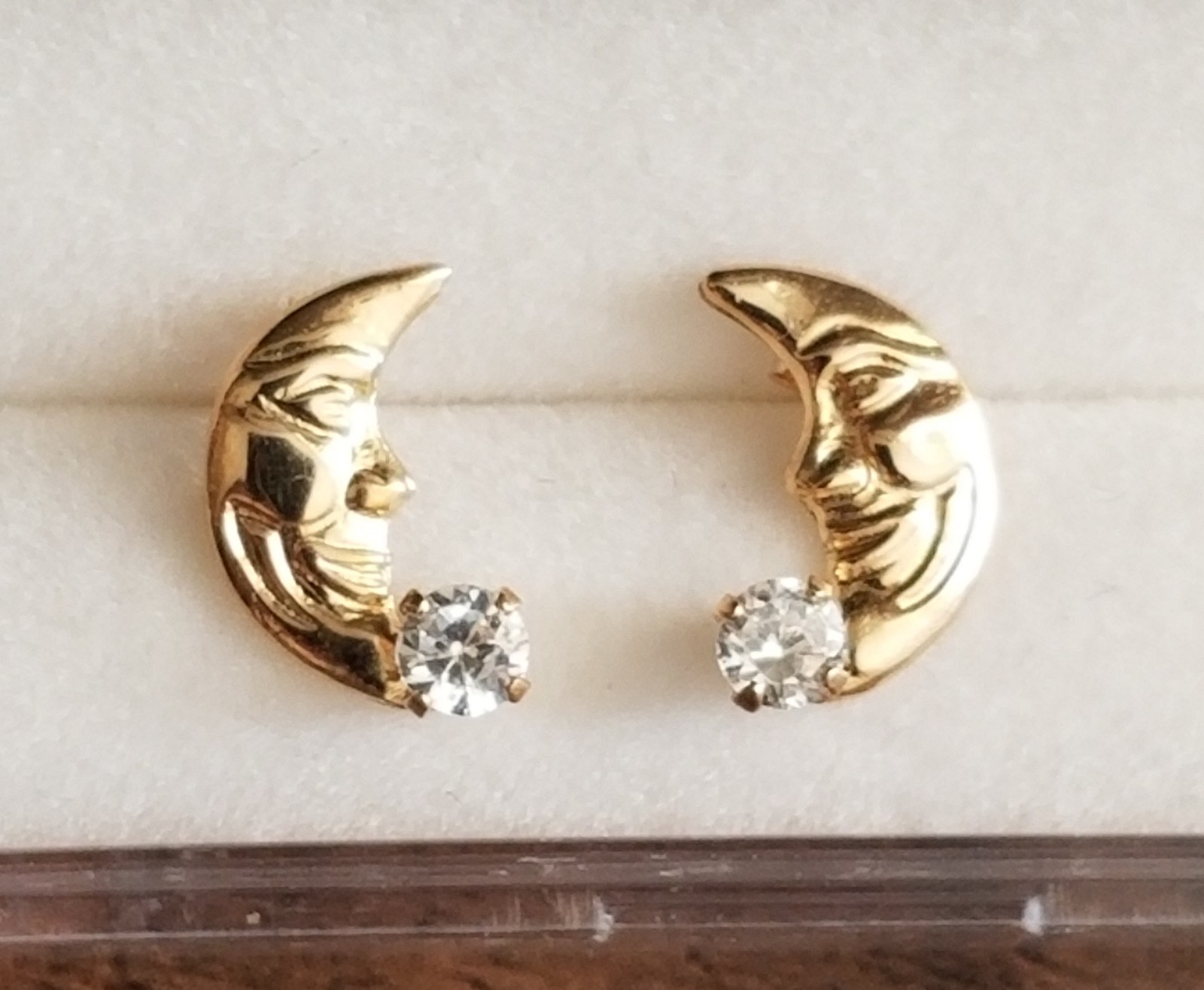 14K Gold Moon Earrings