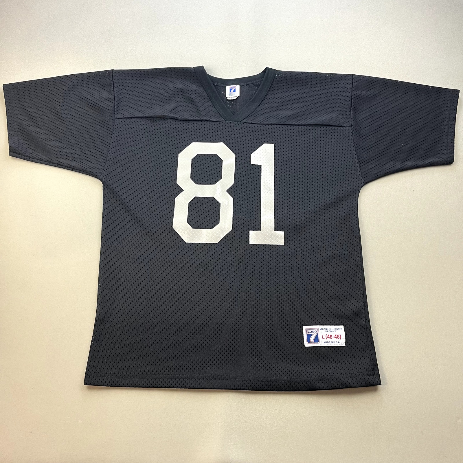 Vintage Oakland Raiders Tim Brown Jersey Adult Large Black Logo 7 NFL 81 USA 90s