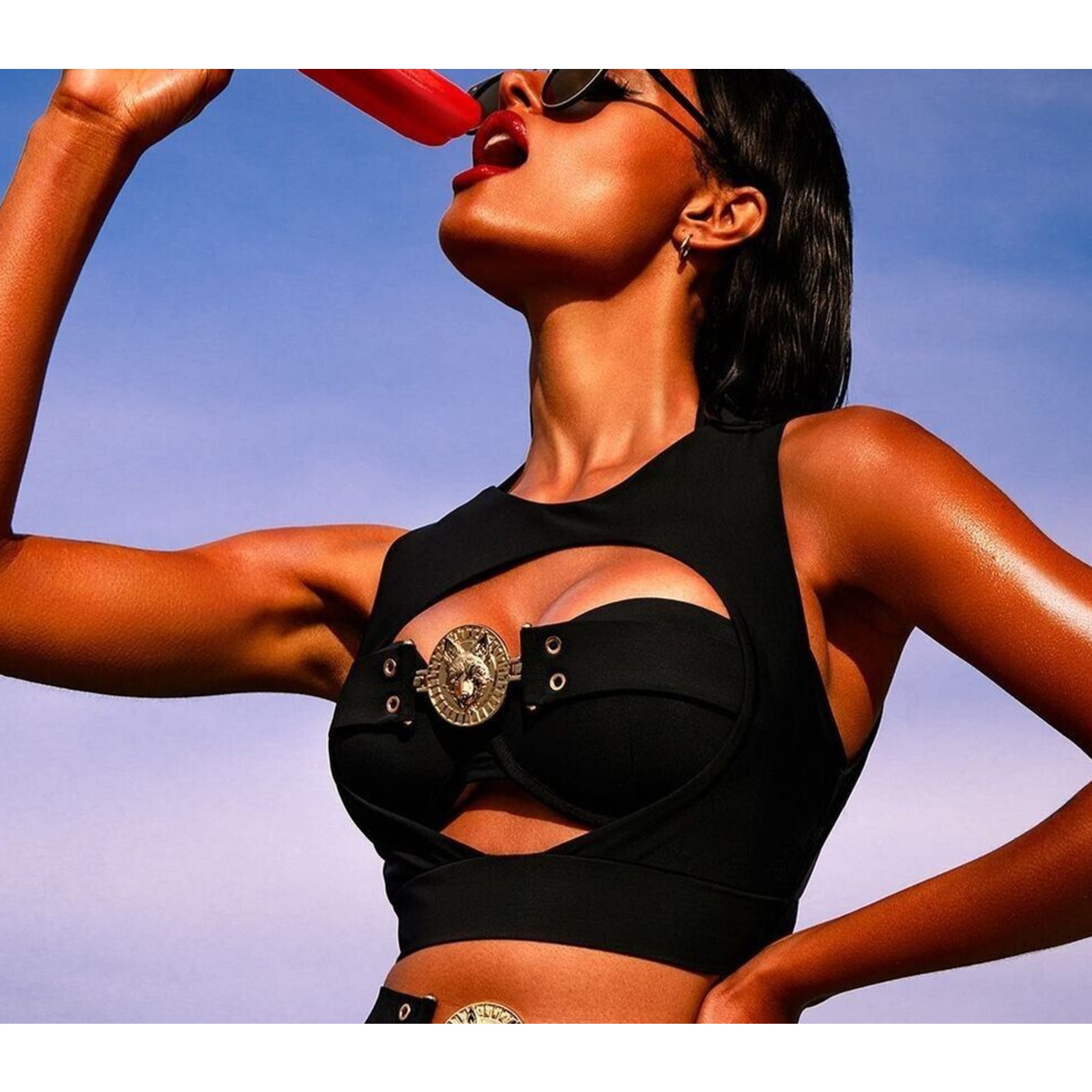 Honey Birdette BROOKLYN Black 2 Piece Bandeau Swim Top 32G