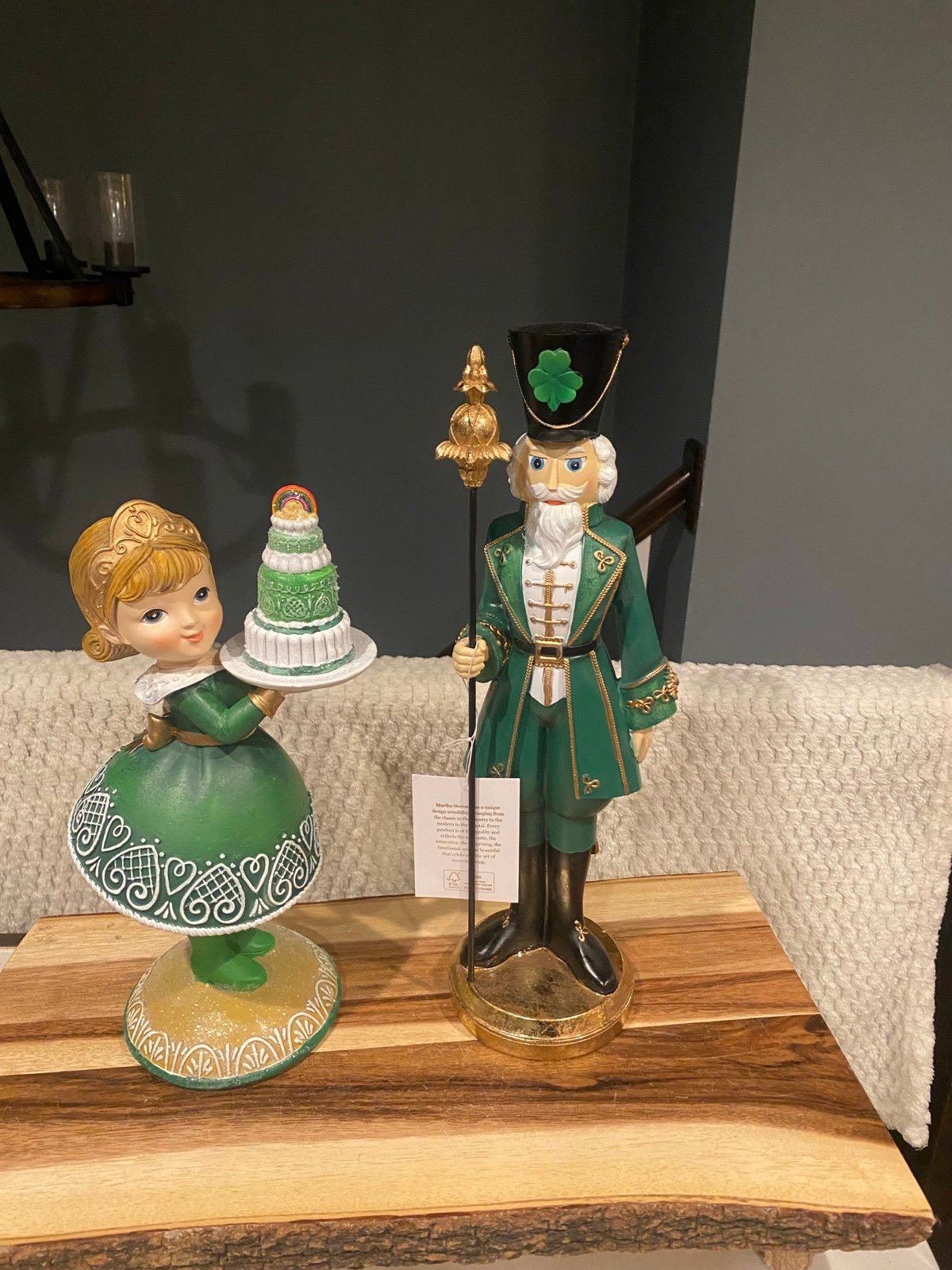 Martha Stewart St Patrick's Day Nutcracker and Irish Girl with Cake