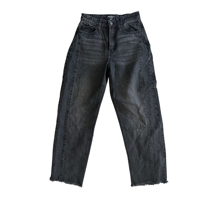 JUICY COUTURE Black Distressed Wide Leg Jeans Size 26