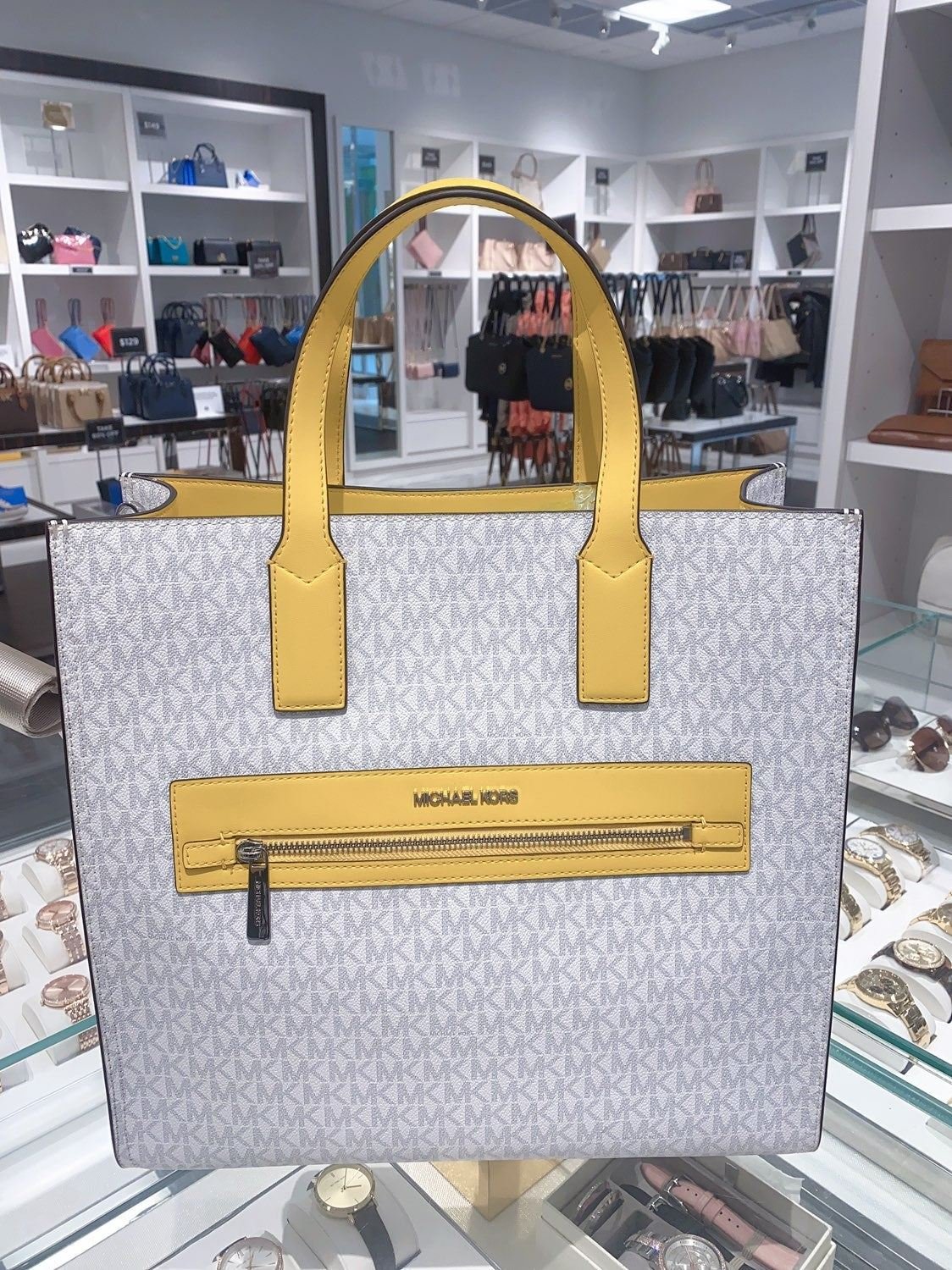 MK Kenly LG Tote Crossbody Citrus