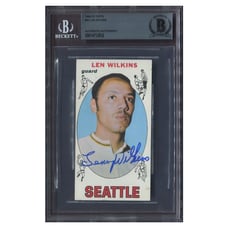 Lenny Wilkens Len Wilkins Signed 1969-70 Topps #44 Beckett BAS