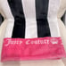 NEW Juicy Couture Striped Black White & Pink Plush Throw Blanket