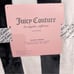 NEW Juicy Couture Striped Black White & Pink Plush Throw Blanket