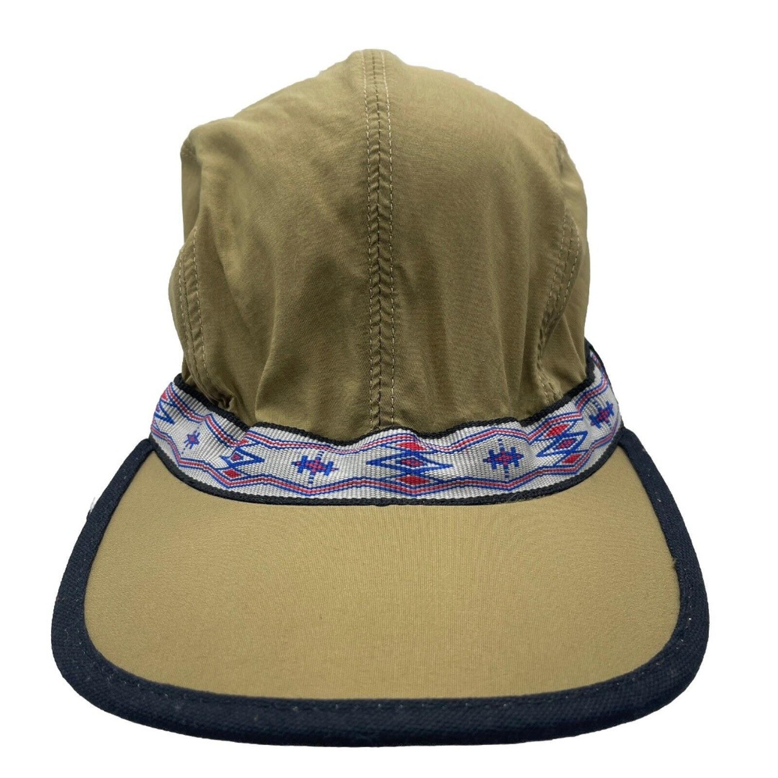Vintage Kavu Hat Ball Cap Beige USA Made Hiking Outdoors Aztec Band Mens Size S