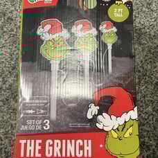 Dr Seuss The Grinch Stole Christmas Pathway Walkway LED Light Stakes Marker NEW