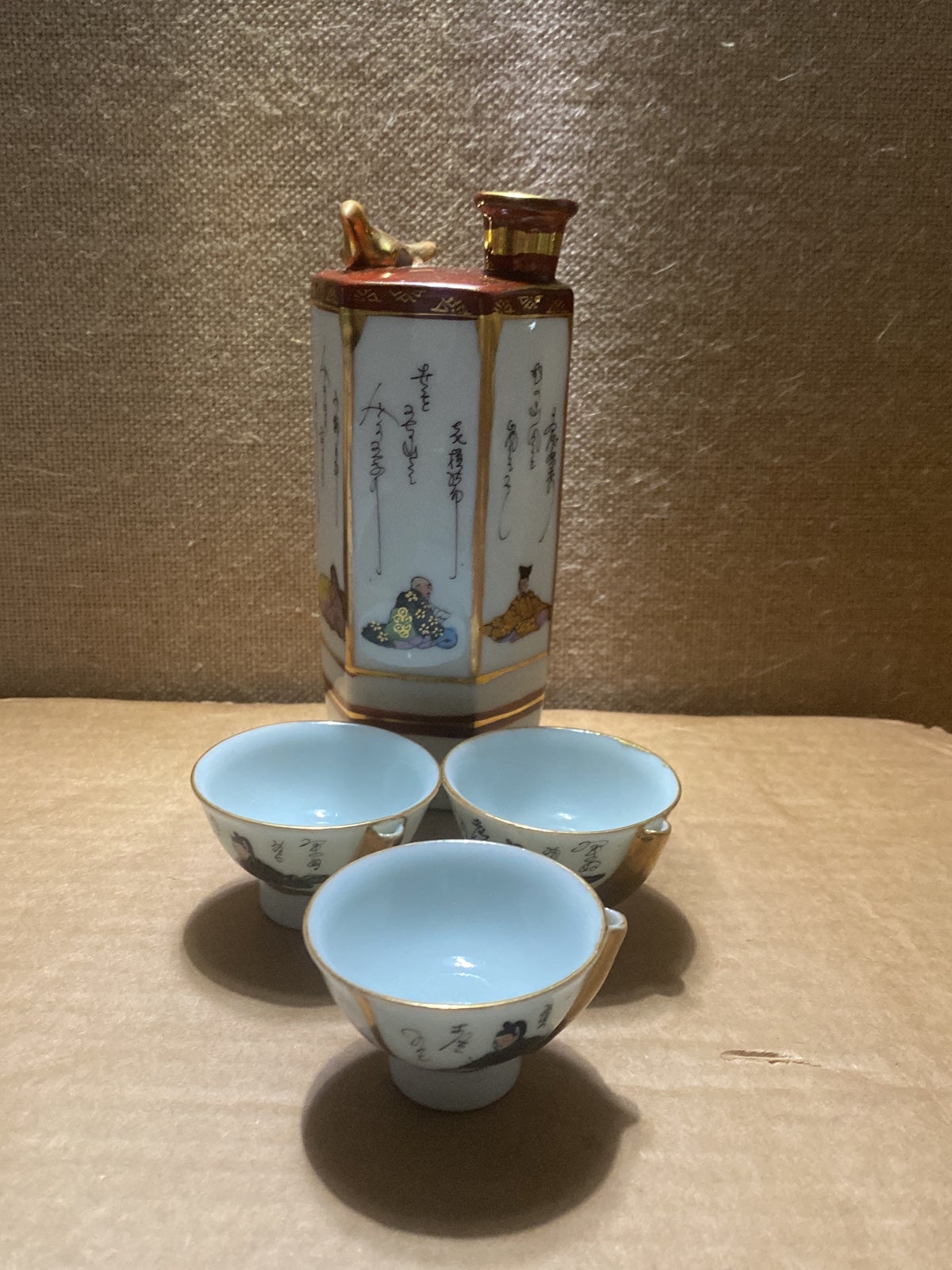 kutani-ware sake bottle Tokkuri set