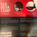 Led Desk lamp usb port memory mode new