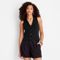 Future Collective with Jenee Naylor Women's Sweater Polo Tank Top sz L