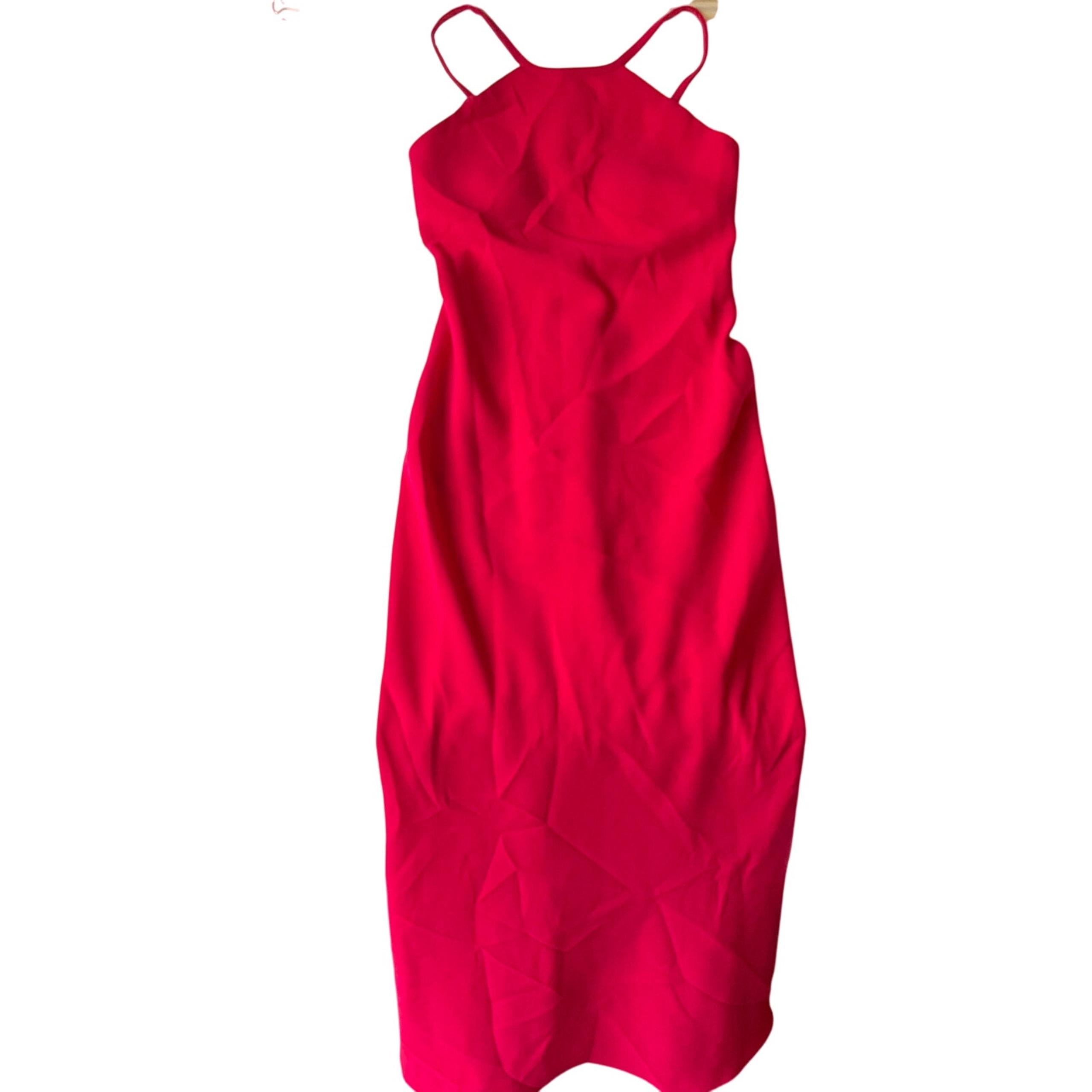 Calvin Klein Women Cocktail Dress size 2 Maxi Sleeveless Padded Chest Slim Pink