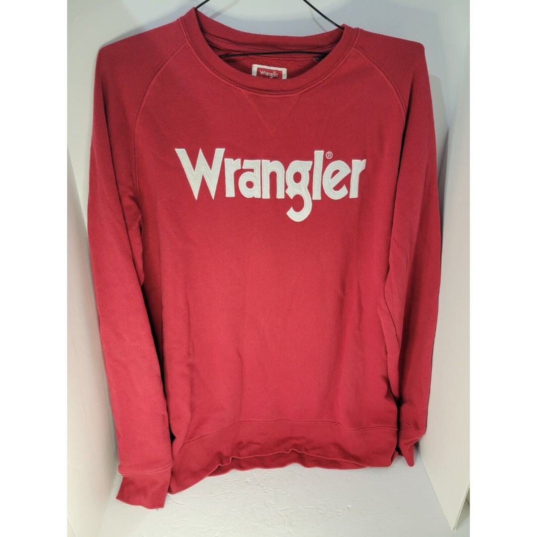 Wrangler XLT Red Patch Letters Logo Long Sleeve Pullover Sweatshirt Lose String