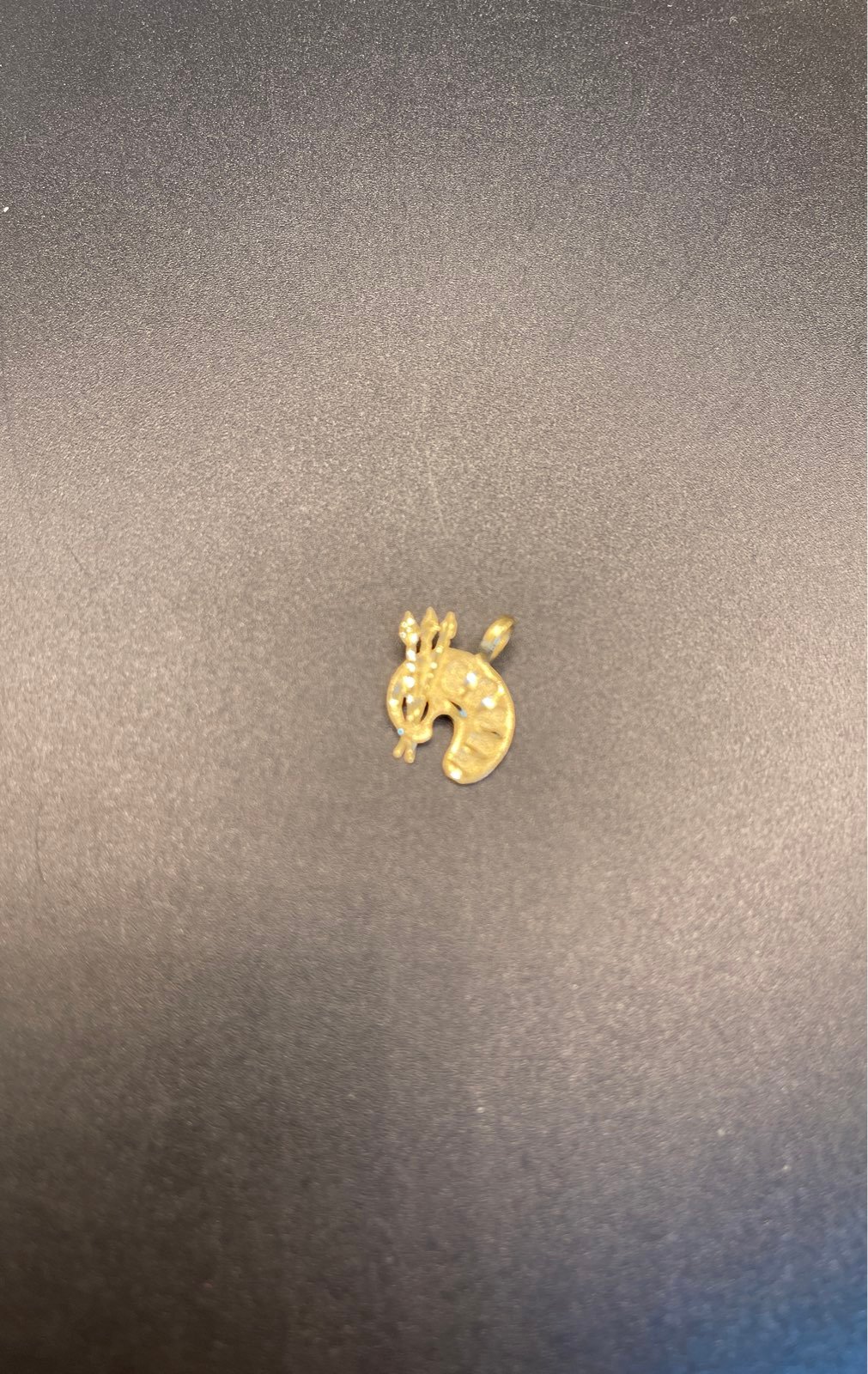 Pendent 14k gold painters pallet diamond cut 110921aE@
