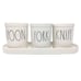 Rae Dunn Spoon Fork Knife Tray Kitchen Gift Set Ceramic White Ivory Farmhouse