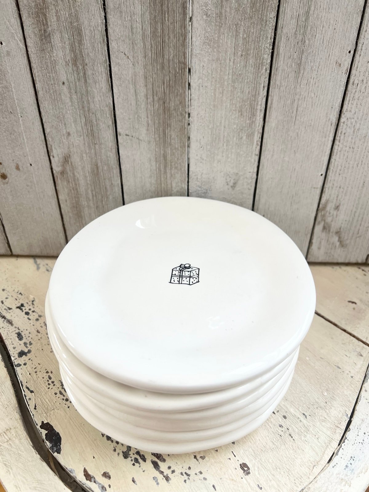 Vintage Rae Dunn Celebration Desert Plate Set (6)