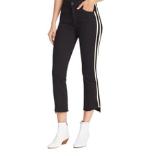 MOTHER: Insider Striped Crop Step-Hem Fray Jeans in Guilty Racer W27