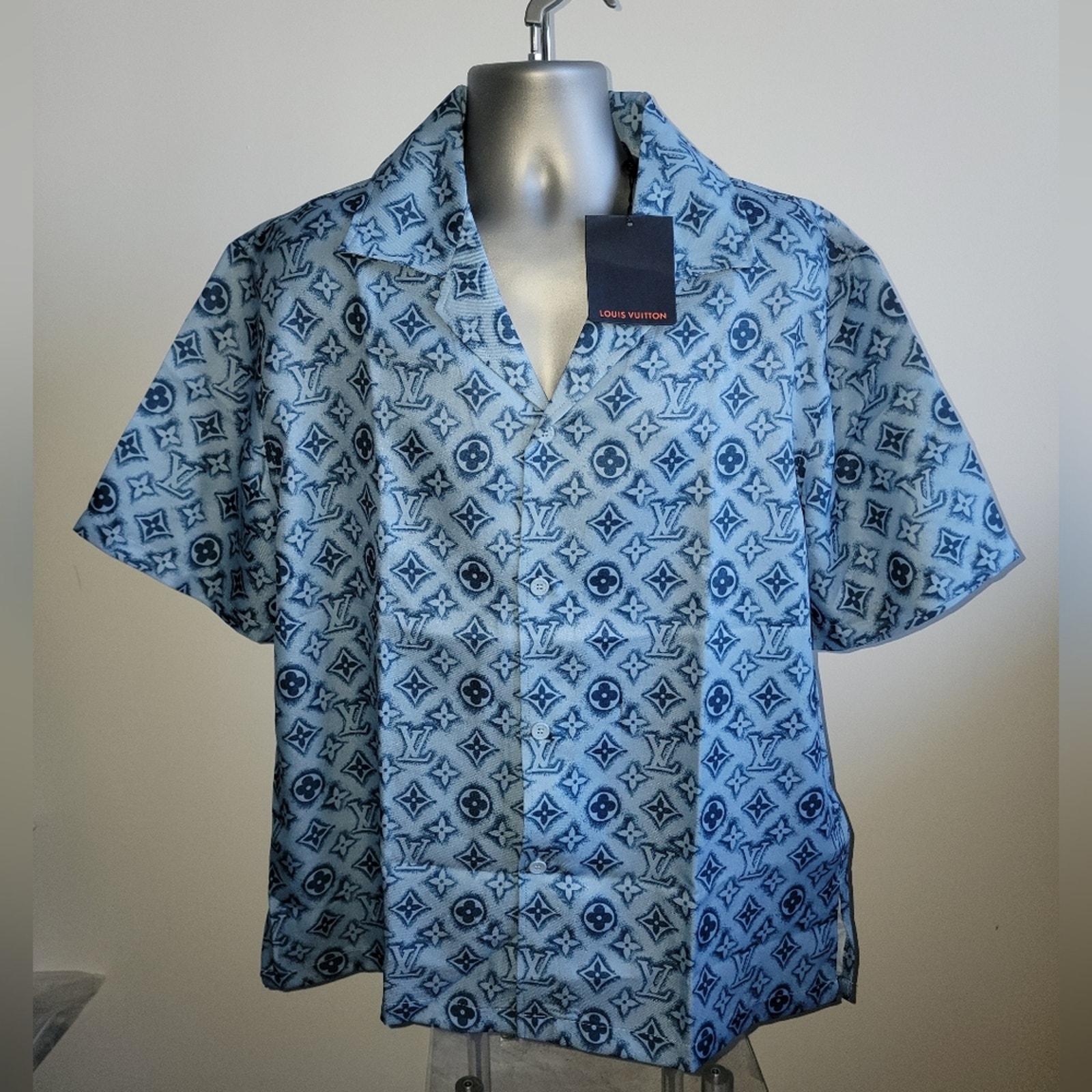 Louis Vuitton Monogram Silk Shirt Men Size XL